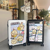 可愛いキャラ ゆるかわ キャリーケース 四コマコミック TSAロック、ドリンクホルダー付き 旅行用 ユニセックス キャリーバッグ