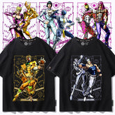 スタンド使い イラスト トップス バトル漫画風 ユニセックス 半袖 Tシャツ