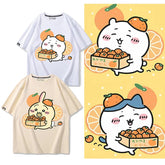 可愛いキャラ ゆるかわ トップス みかん ユニセックス 半袖Tシャツ