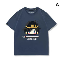スタンド使い イラスト トップス マイクラ風 ドット絵キャラ ユニセックス 半袖 Tシャツ