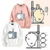 可愛いキャラ ゆるかわ トップス 身長を測る ユニセックス 長袖 スウェット