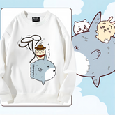 可愛いキャラ ゆるかわ トップス マンボウ ユニセックス 長袖 スウェット