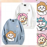 可愛いキャラ ゆるかわ トップス 楽しい毎日 ユニセックス 長袖 スウェット