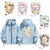 可愛いキャラ ゆるかわ ジャケット 楽しい週末 ユニセックス プリント カジュアル アウター