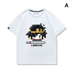 スタンド使い イラスト トップス マイクラ風 ドット絵キャラ ユニセックス 半袖 Tシャツ