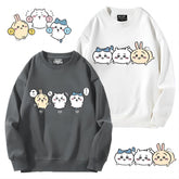可愛いキャラ ゆるかわ トップス 興奮した気持ち ユニセックス 長袖 スウェット