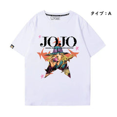 スタンド使い イラスト トップス 星柄グラフィック ユニセックス 半袖 Tシャツ