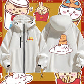 可愛いキャラ ゆるかわ ジャケット マック 防風 防寒 ユニセックス プリント カジュアル アウター