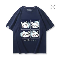 可愛いキャラ ゆるかわ トップス ポーズを取る ユニセックス 半袖Tシャツ