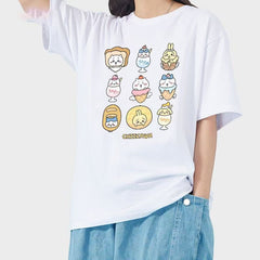 可愛いキャラ ゆるかわ トップス お菓子 ユニセックス 半袖Tシャツ