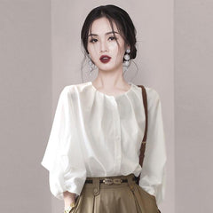 フレンチパフスリーブブラウス&Aラインスカート レディース セットアップ