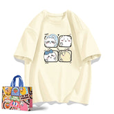 可愛いキャラ ゆるかわ トップス 楽しい瞬間 ユニセックス 半袖Tシャツ