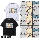 可愛いキャラ ゆるかわ トップス 食事 ユニセックス 半袖Tシャツ