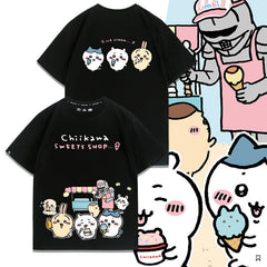 可愛いキャラ ゆるかわ トップス【SWEETS SHOP】ユニセックス 半袖Tシャツ