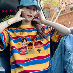 半袖 キュートプリント Tシャツ レディース トップス