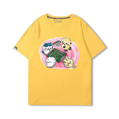 可愛いキャラ ゆるかわ トップス 麻雀対決 ユニセックス 半袖Tシャツ