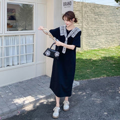 レース セーラー襟 ミックス レディース ワンピース