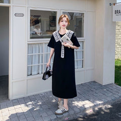 レース セーラー襟 ミックス レディース ワンピース