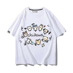 可愛いキャラ ゆるかわ トップス 友達と一緒 ユニセックス 半袖Tシャツ