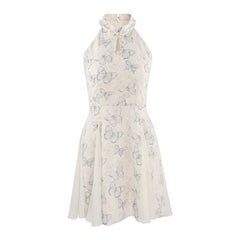 フレンチテイスト ハーネスネック ノースリーブ レディース ショートワンピース