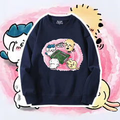 可愛いキャラ ゆるかわ トップス 麻雀バトル ユニセックス 長袖 スウェット