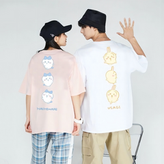 可愛いキャラ ゆるかわ トップス 楽しい気分 ユニセックス 半袖Tシャツ