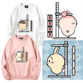 可愛いキャラ ゆるかわ トップス 背比べ ユニセックス 長袖 スウェット