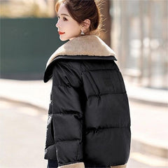 ボア ワイドカラー ショート ダウンジャケット レディース アウター