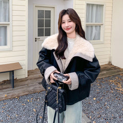 冬季 モトジャケット風 厚手 保温 レディースダウンジャケット