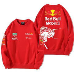 バイカースタイル トップス RED BULL デザイン ユニセックス 長袖 スウェット