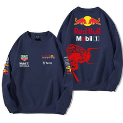 バイカースタイル トップス RED BULL デザイン ユニセックス 長袖 スウェット