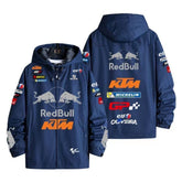 バイカースタイル アウター スポンサー風プリント RED BULL KTM メンズ 防風 防寒 レーシングジャケット