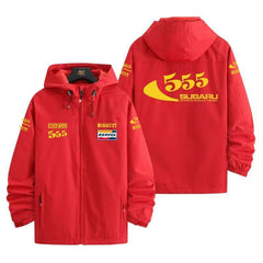 バイカースタイル アウター スポンサー風プリント 555 メンズ 防風 防寒 レーシングジャケット