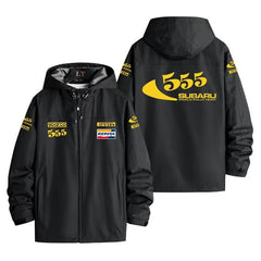 バイカースタイル アウター スポンサー風プリント 555 メンズ 防風 防寒 レーシングジャケット