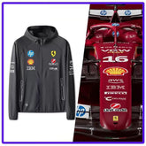 バイカースタイル アウター F1チーム風 スポンサー風ロゴ 薄手 メンズ バイク用 UVカットジャケット