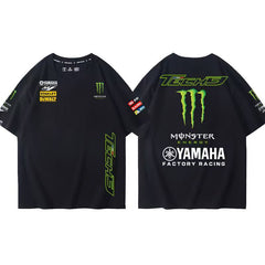 バイカースタイル トップス レーシングロゴ クール系 ユニセックス 半袖Tシャツ