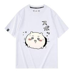 可愛いキャラ ゆるかわ トップス 興奮した気持ち ユニセックス 半袖Tシャツ