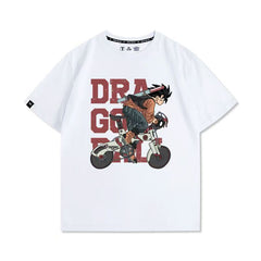 キャラクター トップス 自転車に乗る ユニセックス 半袖Tシャツ