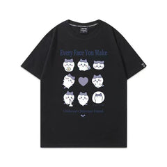 可愛いキャラ ゆるかわ トップス スタンプ ユニセックス 半袖Tシャツ