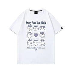 可愛いキャラ ゆるかわ トップス スタンプ ユニセックス 半袖Tシャツ