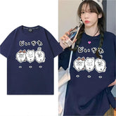 可愛いキャラ ゆるかわ トップス じいさん ユニセックス 半袖Tシャツ