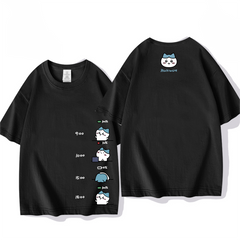 可愛いキャラ ゆるかわ トップス 頑張った一日 ユニセックス 半袖Tシャツ