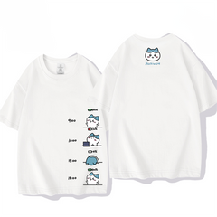可愛いキャラ ゆるかわ トップス 頑張った一日 ユニセックス 半袖Tシャツ
