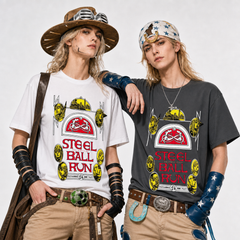 スタンド使い イラスト トップス STEEL BALL RUN ユニセックス 半袖Tシャツ