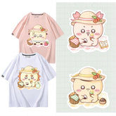 可愛いキャラ ゆるかわ トップス ピクニックのひととき ユニセックス 半袖Tシャツ