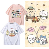 可愛いキャラ ゆるかわ トップス 日常 ユニセックス 半袖Tシャツ