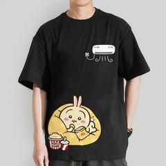 可愛いキャラ ゆるかわ トップス エアコン ユニセックス 半袖Tシャツ
