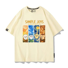 可愛いキャラ ゆるかわ トップス SIMPLE JOYS ユニセックス 半袖Tシャツ