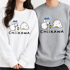 【薄手・裏起毛から選べる】可愛いキャラ ゆるかわ トップス なかよく並ぶキャラクタープリント ユニセックス 長袖 スウェット