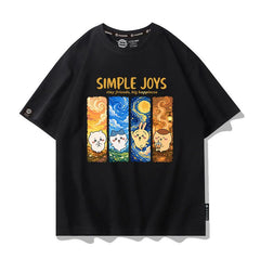 可愛いキャラ ゆるかわ トップス SIMPLE JOYS ユニセックス 半袖Tシャツ